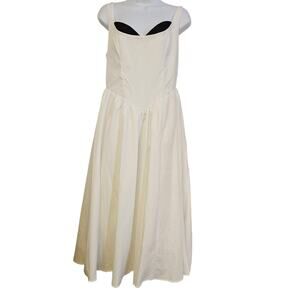 Shein Bae White Corset Maxi Dress with Black Accents‎ Size M NWT Cottagecore